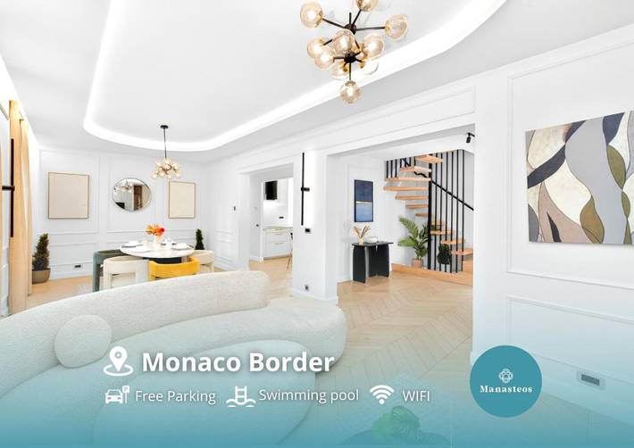 Villa pour 6 personnes, avec piscine et jardin à Beausoleil