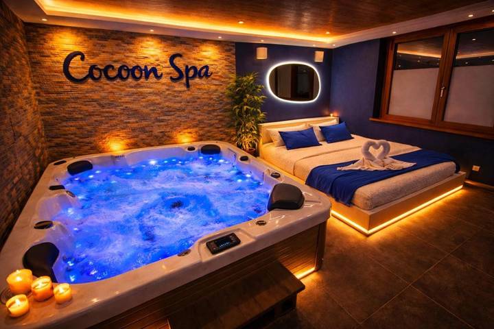 Appartement de vacances pour 4 personnes, avec Jacuzzi ainsi que Terrasse et Jardin