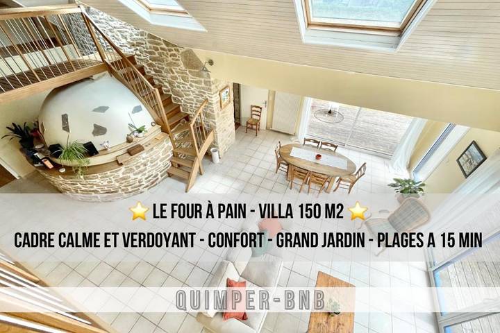 Location de vacances pour 6 personnes, avec Terrasse ainsi que Jardin et Vue à Pluguffan