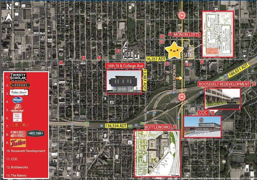 The Cycle Inn - auf dem Monon Trail in der Innenstadt von Indy in Indianapolis, Indiana