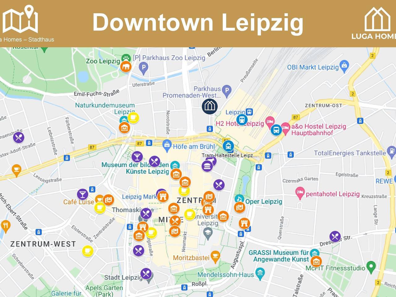 Luga Homes - Stadthaus - *Grand Modern* 3-Zimmer-Appartement mit Wohnküche in Leipzig Mitte, Leipzig