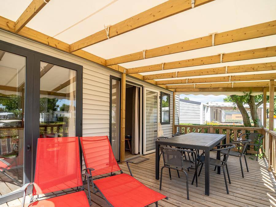 Camping Le Château - Mobilheim 6 personen - Vip 3 Zimmer 38m² - Pack-Vip inklusive (Wäsche,tv,wifi...) in Saint-Hilaire-de-Riez, Loire-Tal