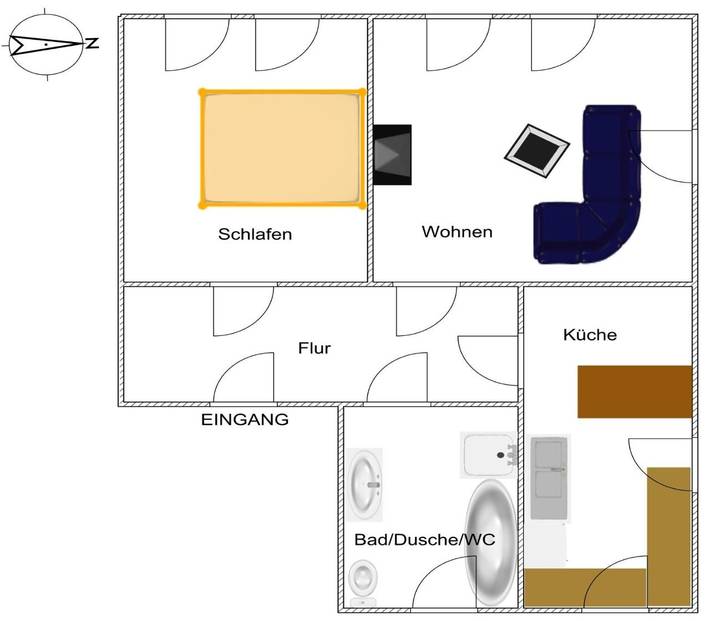 Ferienwohnung für 2 Personen, mit Garten am Zwenkauer See - 2