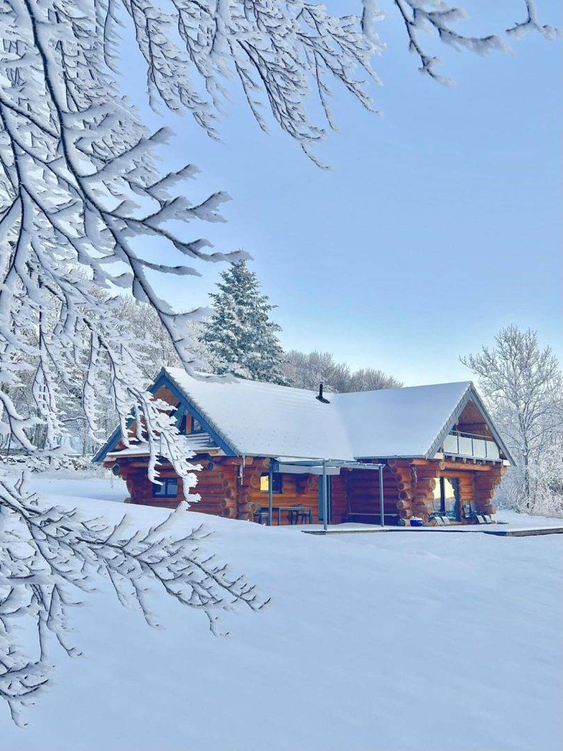 Chalet en rondins de bois avec son spa in Yssingeaux, Massif central