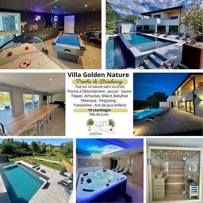 Villa pour 14 personnes, avec Balcon et Jacuzzi ainsi que Terrasse et Jardin en Alsace