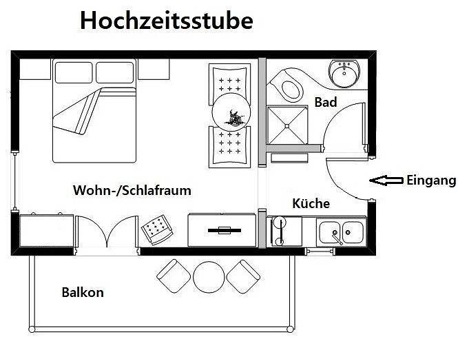 Ganze Wohnung, 1-Raum-Ferienwohnung Hochzeitsstube in Bolsterlang, Bayerisch Schwaben