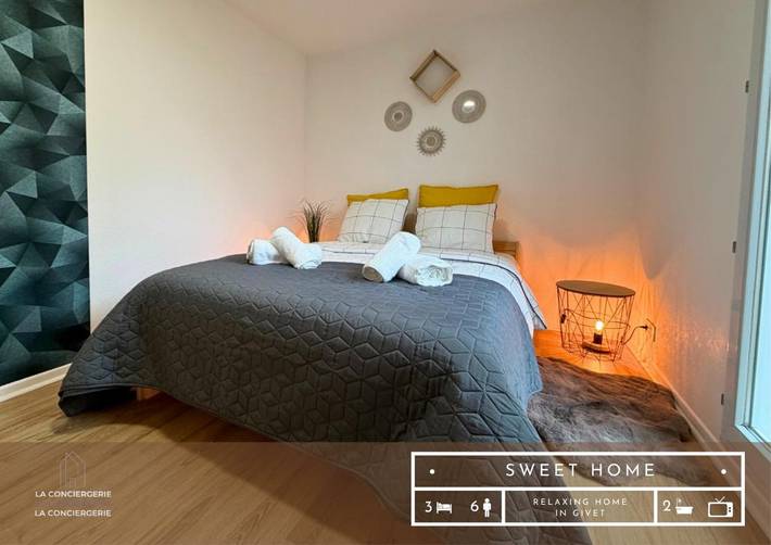 Location de vacances pour 6 personnes, avec jardin ainsi que vue et balcon à Vireux-Molhain