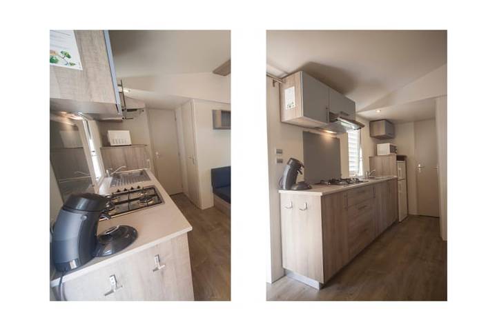 Caravane pour 4 personnes, avec balcon/terrasse ainsi que terrasse et vue sur le lac à Sampzon - 4