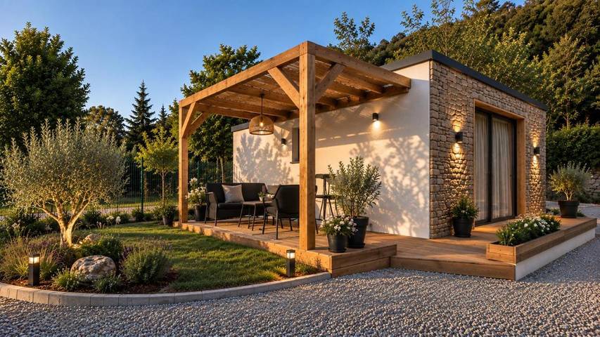 Gîte pour 2 personnes, avec Jacuzzi et Terrasse ainsi que Jardin et Vue à Rutali