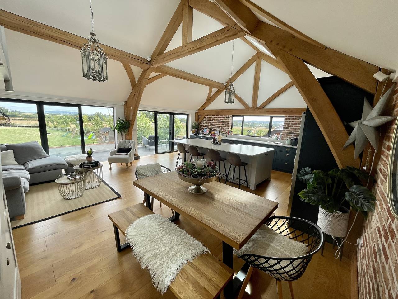 Open plan barn conversion in Herefordshire in Herefordshire