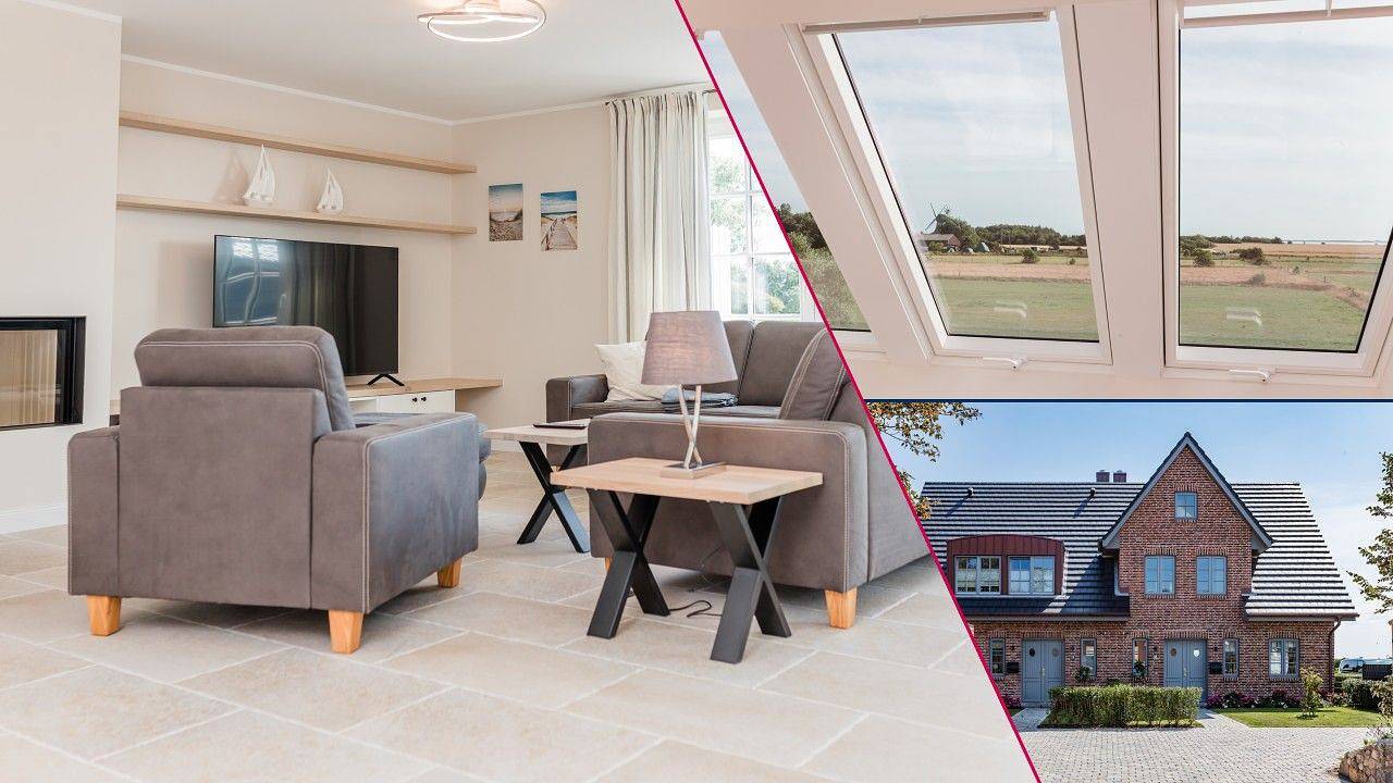 Ferienhaus Utblick: Entspannen mit Meerblick und weitläufigen Landschaftsblick in Borgsum, Föhr