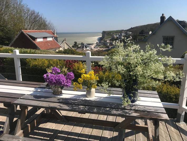 Maison de vacances pour 6 personnes, avec Balcon et Terrasse ainsi que Jardin et Vue à Veules-les-Roses