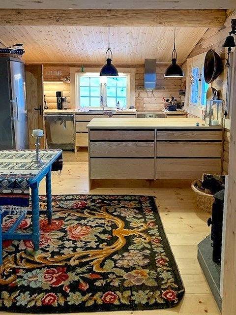 Blockhütte mit Panoramablick auf Hallingskarvet in Hol