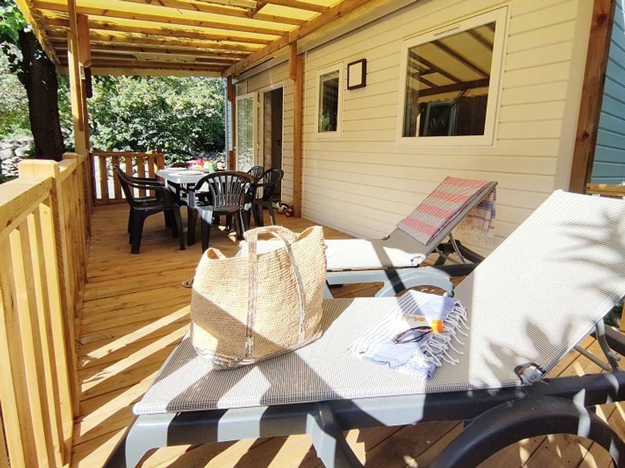 Camping L'eau Vive - Mobilhome 4 personnes - Terrasse in Vernet-les-Bains, Parc naturel régional des Pyrénées catalanes