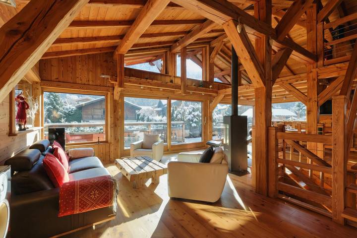 Chalet de l'Alpage mountain style for 8 w/sunny terrace in Les Houches, Macizo del Mont Blanc