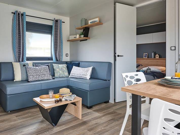 Flower Camping de l'Olivigne - Mobilheim 4 personen - Mobilheim Premium 29m² 2 Zimmer + Terrasse 21m² + Tv + Lv + Clim + Plancha 4 pers Mobilheim Premium 29m² 2 Zimmer + Terrasse 21m² + Tv + Lv + Clim + Plancha 4 pers in Bize-Minervois, Mittelmeerküste (Frankreich)