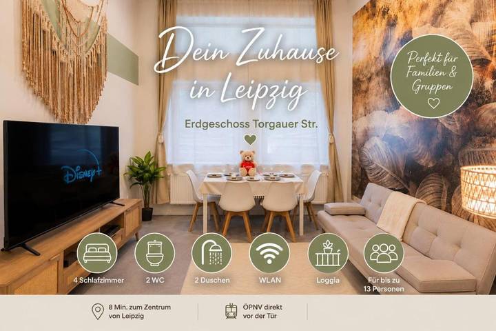 Ferienwohnung für 13 Personen, mit Garten in Leipzig-Ost