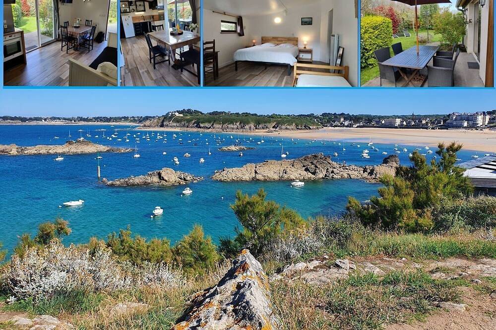 Pequeña casa clasificada 3 orejas, terraza y wifi gratis, vales de vacaciones in Saint-Lunaire, Región de Saint-Malo