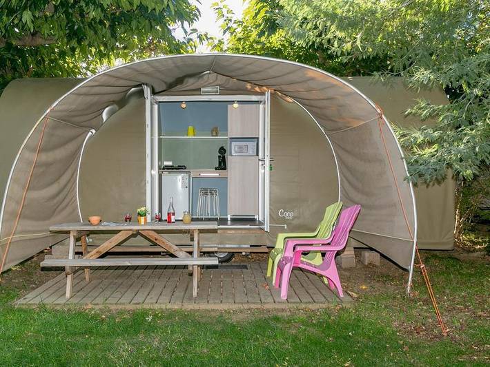 Camping La Garenne - Bungalow de lona 4 personas - Coco Sweet, sin instalaciones sanitarias in Néfiach, Costa mediterránea (Francia)