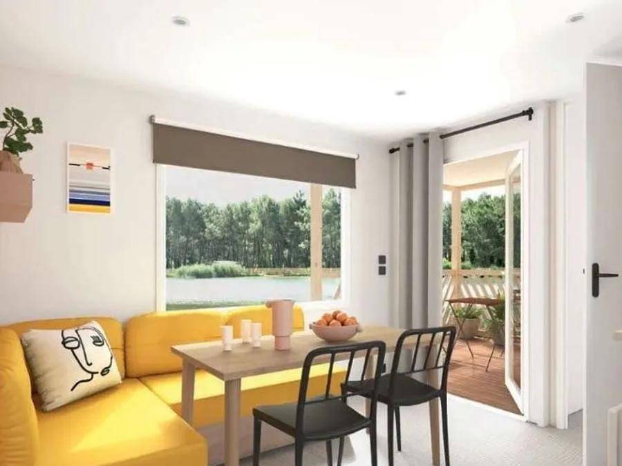 Camping Lou Pignada - Mobilhome 6 personas - Mobil Home Aqua 2ch 4/6pers Terraza Semicubierta Tv in Messanges, Côte d’Argent