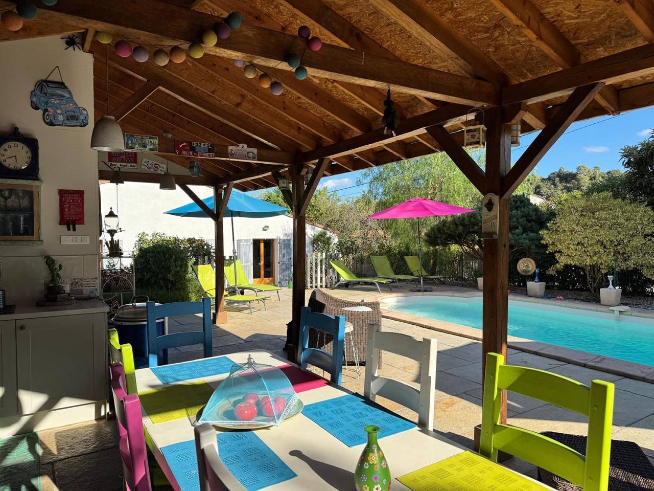 La Rocaille, house for 6 with swimming pool in Roquebrun, Béziers region
