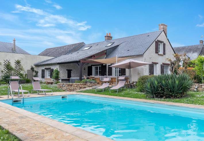 Maison de vacances pour 10 personnes, avec piscine ainsi que jacuzzi et jardin, animaux acceptés