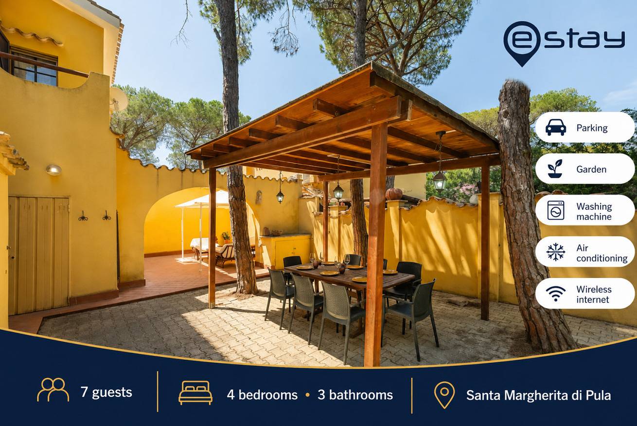Sunny Holiday Villa - Garden, Aircon & Parking in Santa Margherita di Pula, Pula e dintorni