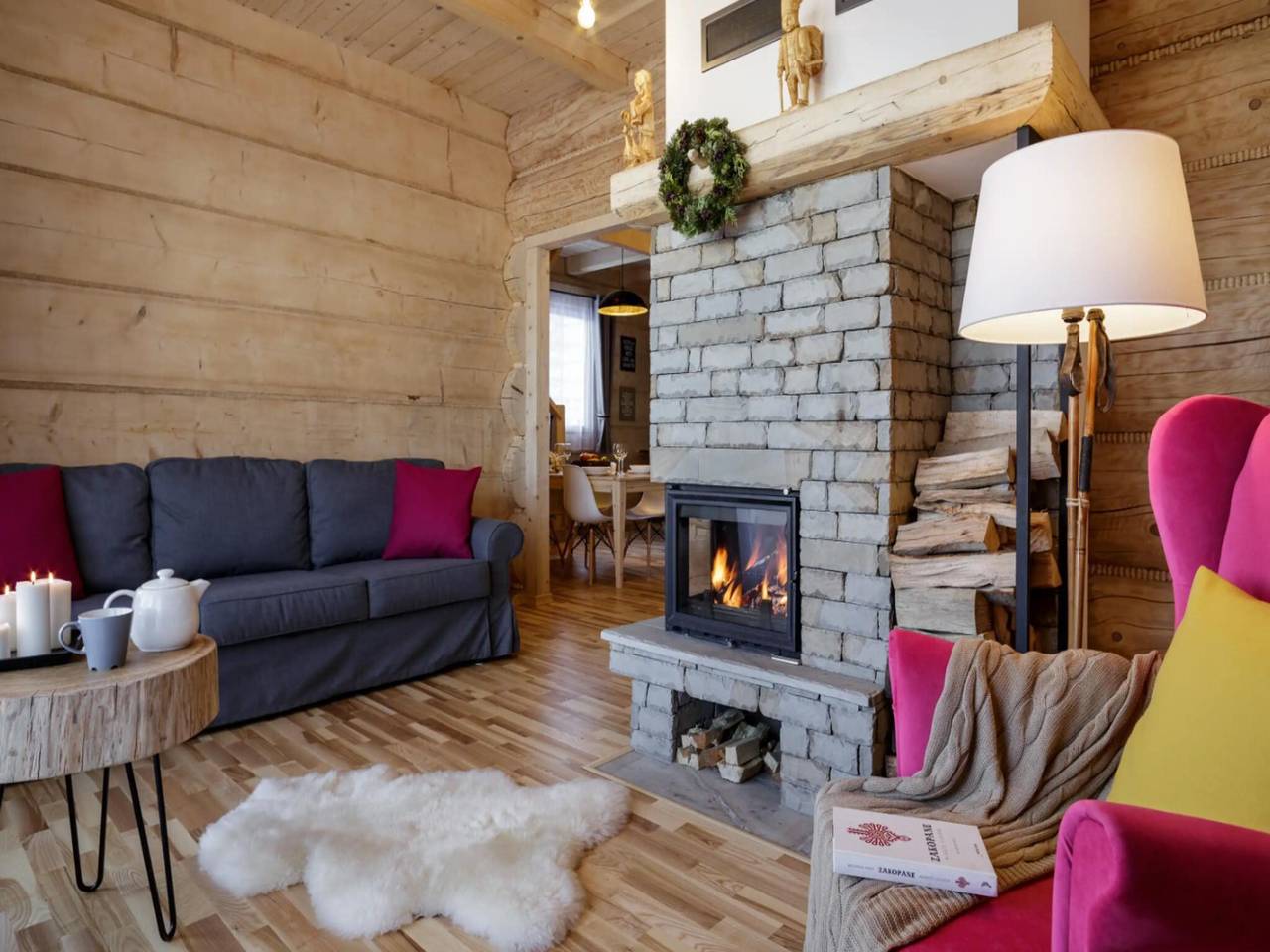 Komfortables Ferienhaus im Bergstil, Kaminofen in Zakopane, Karpaten (Polen)