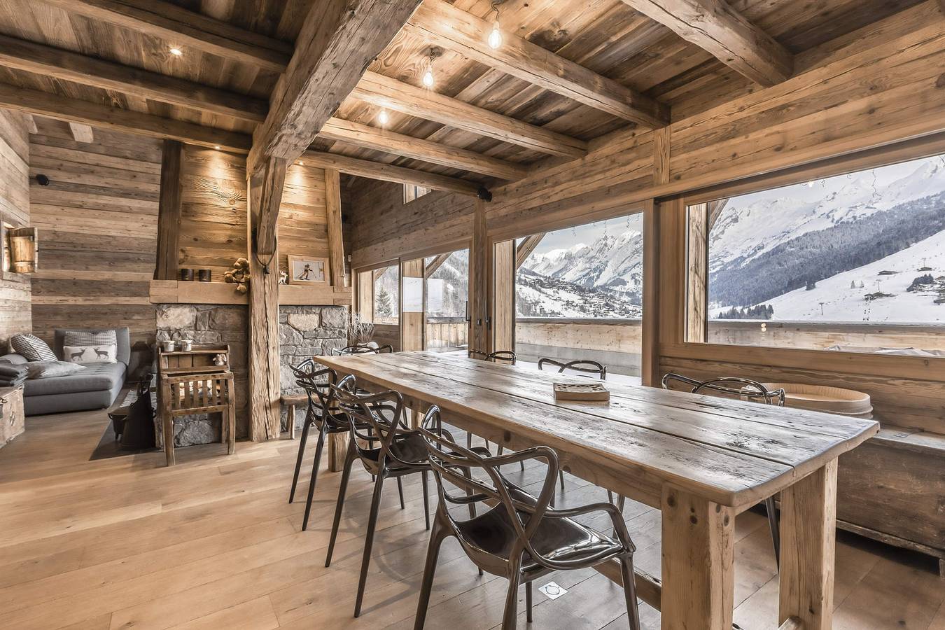 5* chalet, warm and sophisticated, panoramic view, Spa (Familylodge) in La Clusaz, Annecy und Umgebung