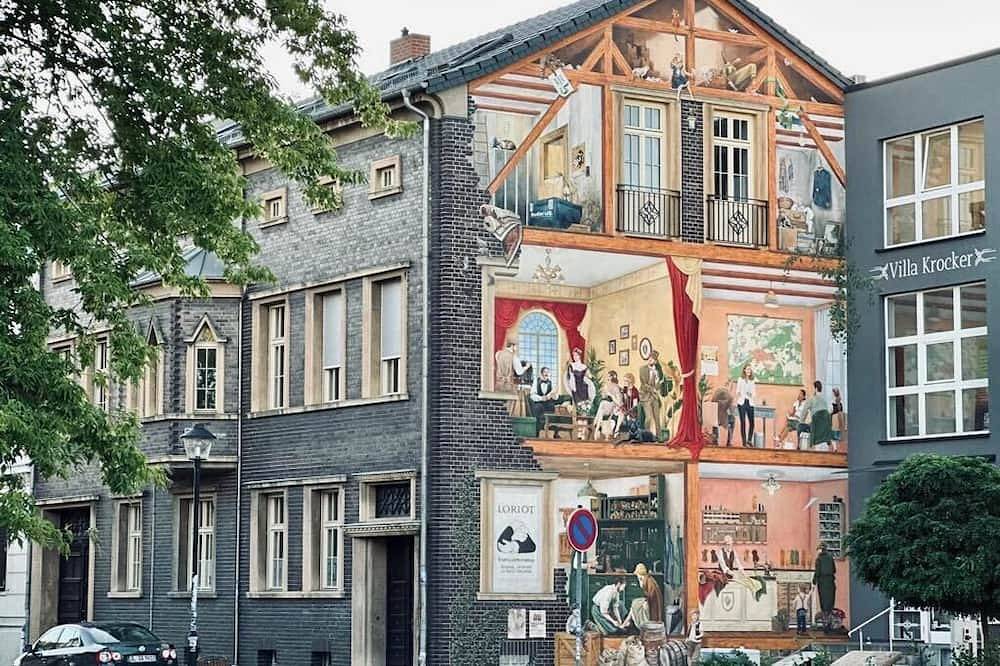 Ganze Wohnung, Villakrocker – Elberadweg trifft Wandkunstwerk in Burg (Magdeburg), Burg bei Magdeburg
