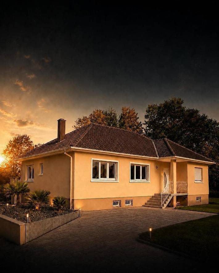 Location de vacances pour 9 personnes, avec Terrasse et Jardin ainsi que Piscine et Vue à Lauterbourg
