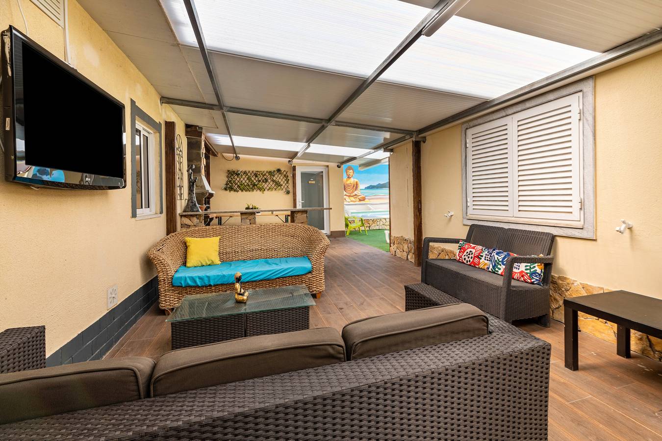 Ferienhaus 'Zen Village Rosa' mit Gemeinschaftspool, Gemeinschaftsterrasse und Wlan-Zugang in Fernão Ferro, Halbinsel von Setúbal