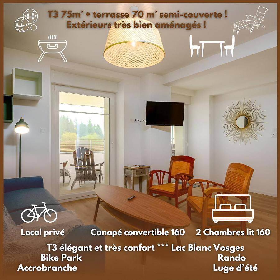Cały apartament, Les Iris Blancs in Orbey, Parc naturel régional des Ballons des Vosges