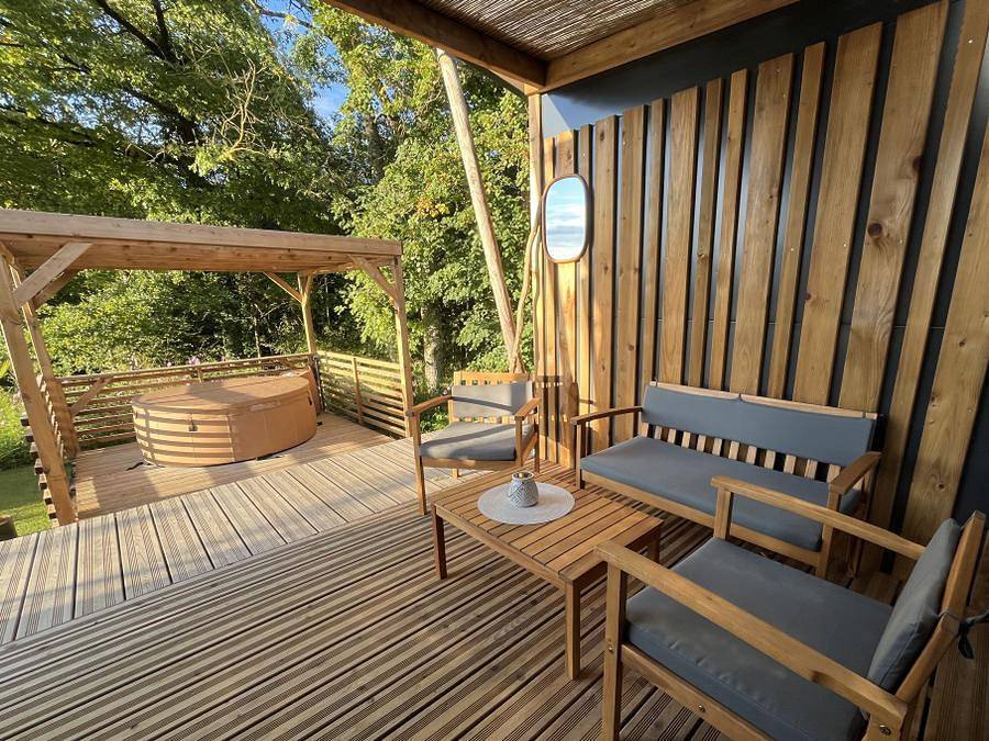 La Buissonnière Lodges - Lodge 4 personen - Cottage Lodge Spa (35 m² - 2 Schlafräume - 4 Pers.) in Chisseaux, Tours und Umgebung