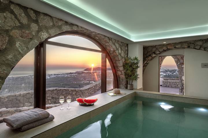 Ferienhaus für 5 Personen, mit Pool und Terrasse sowie Meerblick, kinderfreundlich auf Santorin