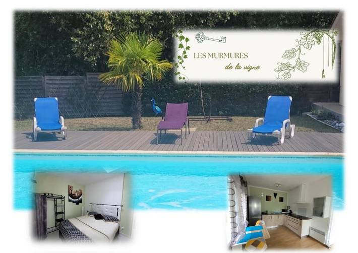 Gîte pour 2 personnes, avec Terrasse ainsi que Jardin et Piscine à Avensan