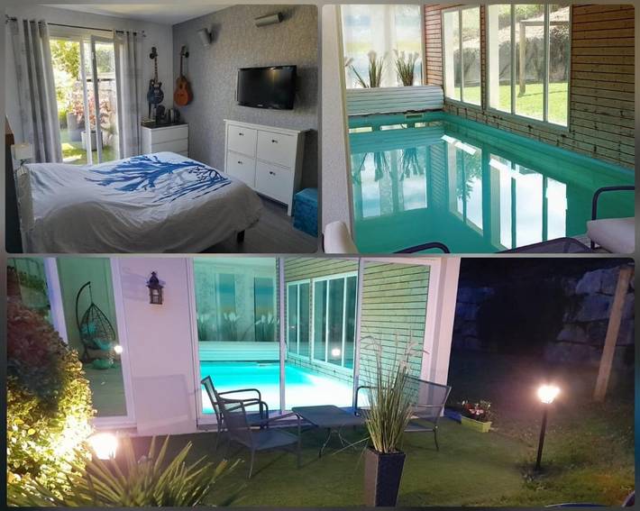 Chambre d’hôte pour 2 personnes, avec Jacuzzi et Terrasse ainsi que Jardin et Piscine