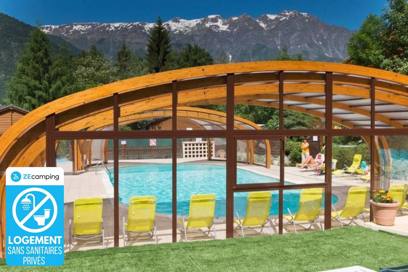 Zecamping 4* familial piscine chauffée locatif Bbq 17m2 4 pers in Le Bourg-d'Oisans, Écrins Nationaal Park