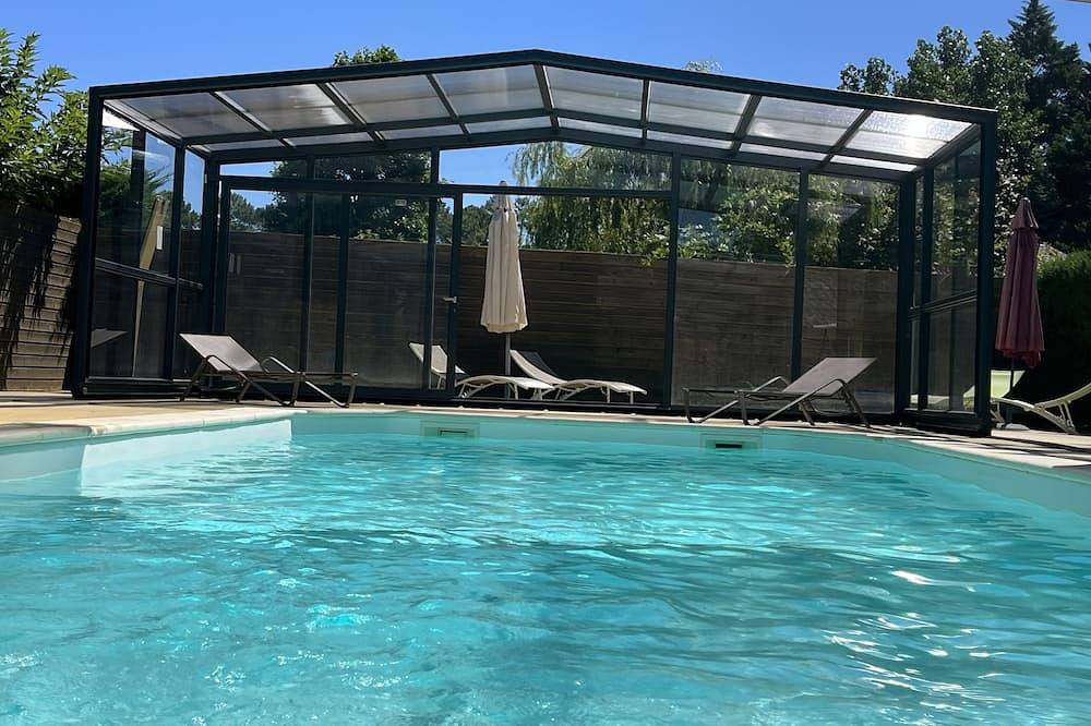 Ganze Wohnung, Geräumiges, ruhiges, komfortables Duplex, Südlage, beheizter, überdachter Pool in Messanges, Côte d’Argent