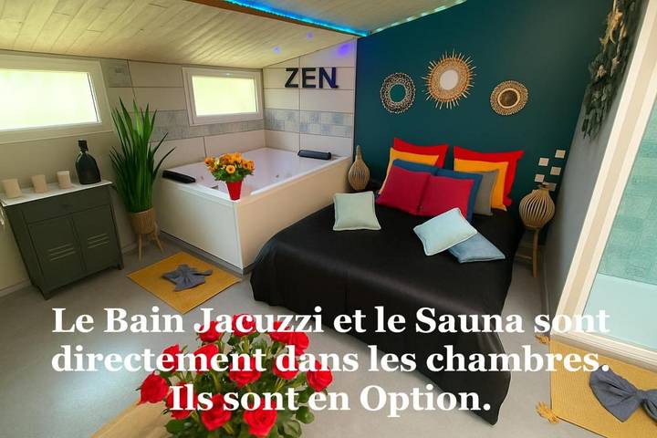 Chambre d’hôte pour 2 personnes, avec jacuzzi et terrasse