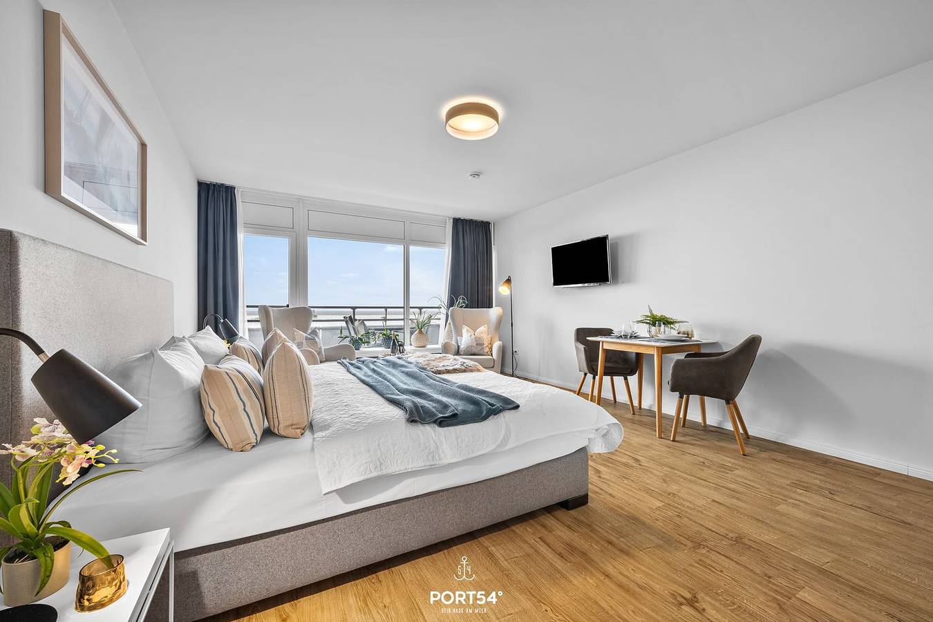 Ganze Wohnung, Ferienwohnung "Seeblick 203" Mehrblick direkt am Deich, im, Zentrum mit Balkon in Hafen Büsum, Büsum