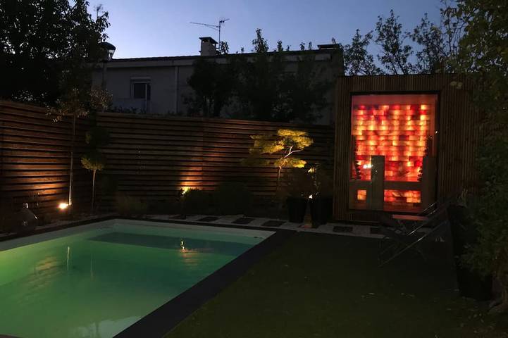 Ferienhaus für 8 Personen, mit Garten und Sauna sowie Terrasse