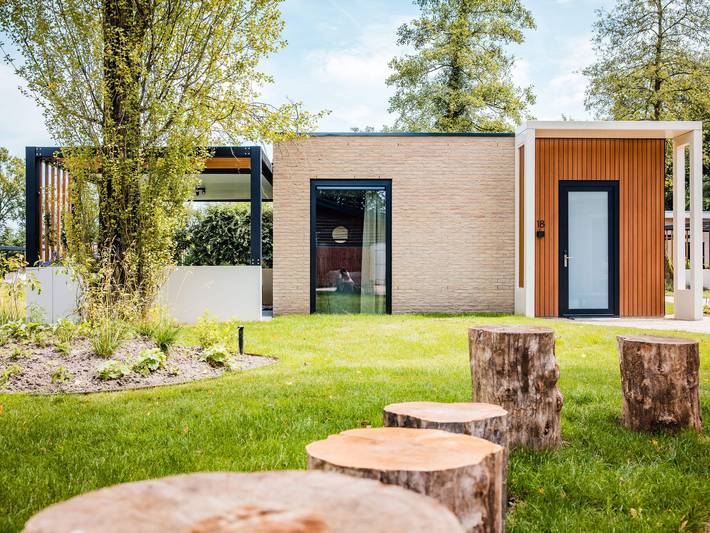 Chalet voor 6 personen, with terras and sauna as well as zwembad and tuin in Voorthuizen