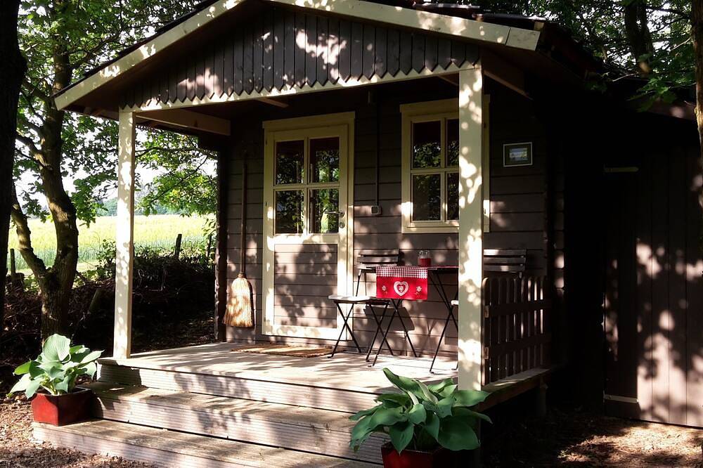 Small wooden hut on the Hilkenberg -Almhütte- for 1-2 persons in the middle of nature in Bodenfelde, Weserbergland