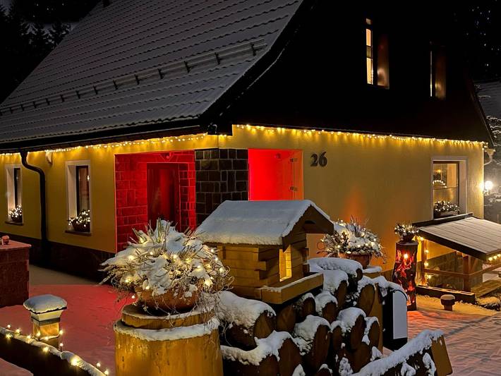 Ferienhaus für 5 Personen, mit Terrasse und Garten sowie Sauna im Erzgebirge