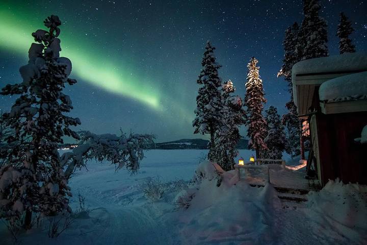 Chalet für 2 Personen, mit Terrasse und Sauna sowie Seeblick in Lappland (Schweden)