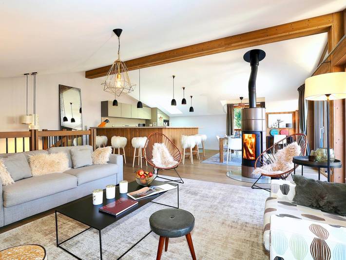 Chalet pour 10 personnes, avec balcon et sauna