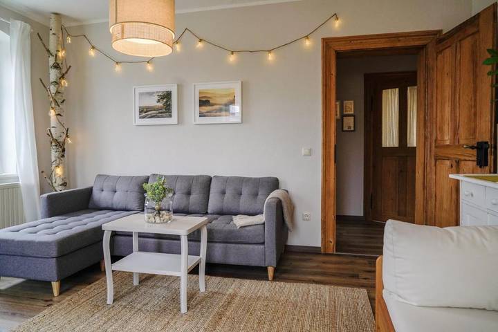 Ferienwohnung für 4 Personen, mit Garten und Ausblick