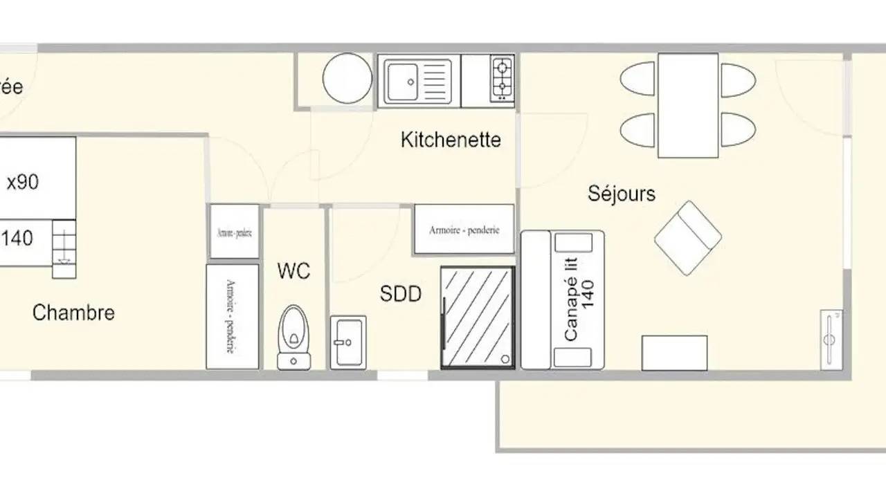 Apartamento vacacional entero, Ferienwohnung für 5 Personen (35 m²) in Hauteluce in Les Saisies, Albertville region