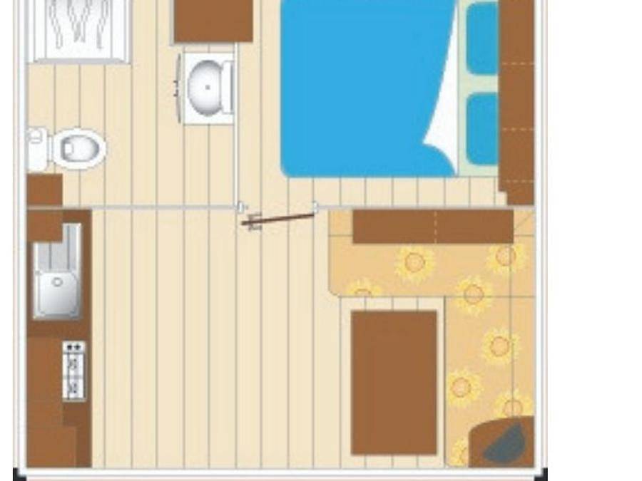 Camping Les Pirons  - Mobilheim 4 personen - Mobilheim Cocoon 4 Personen 1 Zimmer 16m² in Château-d'Olonne, Les Sables-d'Olonne